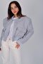 Women's Gray Padded Short Bomber Jacket