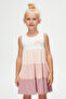 Ecru Dusty Rose Colorful Layered Girls' Strap Dress - 2
