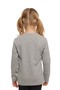 Gray Basic Unisex Children's Seasonal Crew Neck Long Sleeve T-Shirt - 3