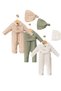 Men's Newborn Baby Organic Muslin Hat Kimono Jumpsuit Hospital Discharge Gift - 3