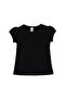 Black Basic Baby Girl Snap Neck Watermelon Sleeve T-Shirt