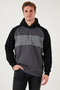 Cotton Regular Fit Color Blocked Hooded Sweat Men's Sweat 5905771 - 3