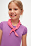 Light Purple Basic Girl's Crew Neck Watermelon Sleeve T-Shirt - 2