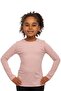 Powder Pink Basic Seasonal Lycra Long Sleeve Girls' T-Shirt