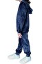 Light Navy Blue Girl's Velvet Bottom Top Set - 3