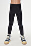 Dark Navy Blue New York Printed Embroidered Girls' Winter Tights - 2