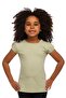 Light Green Basic Girl's Crew Neck Watermelon Sleeve T-Shirt