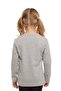 Light Gray Basic Unisex Children's Seasonal Crew Neck Long Sleeve T-Shirt - 3