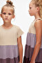 Bone-Cherry Rotten Layered Colorful Girls' Drawstring Strap Dress - 4