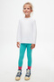 White Basic Unisex Children's Seasonal Crew Neck Long Sleeve T-Shirt