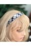 Luxury Imported Fine Satin Velvet Wide Diamond Plaid Print Women's Children's Crown Black Crown - 3