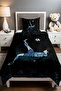 Blue Jersey Crowned Football Player Patterned Pique Set