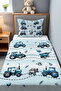 Blue Tractor Patterned Pique Set - 2