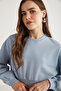 Amy Women's 100% Organic Cotton Blue Sweatshirt - 3