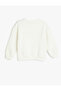 Christmas Themed Sweatshirt Long Sleeve Dog Print Crew Neck Embroidered - 2