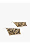 Network Earrings with Dangle Leopard Pattern - 2