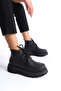 Skin High Sole Lace-Up Women's Black Short Boots Bootie - 5