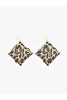 Network Earrings with Dangle Leopard Pattern