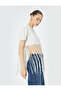 Tasseled Crop T-Shirt Short Sleeve Crew Neck Cotton Comfortable Fit