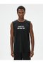 Sports Tank Top Slogan Printed Sleeveless Reflector Detailed - 3