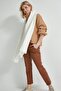 Self-Tasseled Ecru Thick Shoulder Shawl Scarf - 4