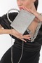 Silver Color Full Stone Chain Strap Stylish New Season Women's Evening Dress Porfolio Wedding Clutch Bag - 5