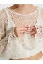 Crop Mesh Yoga T-Shirt Long Wide Sleeves Boat Neck Cotton - 5