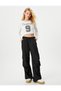 Mesh College Crop T-Shirt Long Sleeve Crew Neck Cotton - 2