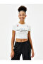 Corset Look Crop T-Shirt Short Sleeve Crew Neck Cotton Printed - 3