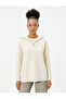 Tunic Knitwear Sweatshirt Half Zipper Turtleneck Hair Weave Textured Long Sleeve - 3