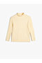 Turtleneck Sweater Long Sleeve with Hair Braid Detail
