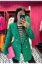 Tweed Blazer Jacket Green