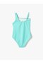Swimsuit One Shoulder Strap Detailed Seahorse Printed - 2