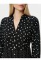 Midi Shirt Dress Polka Dot Buttoned Long Sleeve - 5