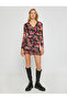 Draped Floral Mini Dress - 3