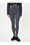 Leggings Faded Effect High Waist Ribbed - 3