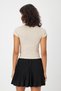 U Neck Slim Fit Crop T-Shirt (B24-0096) - 6