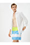 Swim Shorts Color Blocked Waist With Pockets