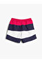 Swim Shorts Color Blocked Waist With Pockets - 8