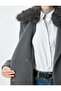Detachable Faux Fur Collar Detailed Long Stamp Coat - 6