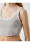 Crop Ribbed Undershirt U-Neck Strap Printed Cotton - 5