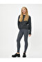 Leggings Faded Effect High Waist Ribbed - 2