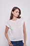 Lycra-Free Cotton Wide Crew Neck Low Shoulder T-shirt-cream - 4