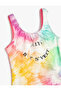 Swimming Swimsuit Gradient Glitter Printed Thick Strap U Neck - 3