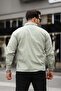 Single Pocket Oversize Gabardine Fabric Men's Shirt - Light Green - 4