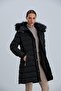 Women's Coat Coat Zipper Detailed Fur Collar Comfortable Fit - 5