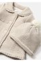 Baby Girl Knitted Hat and Coat Beige 2452 - 5