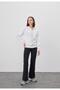 Women's White Color Zippered Hooded Sweatshirt Cardigan - 4
