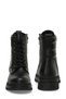 Beige Cream and Black Color Lace up Zippered 3Pr Parachute Fabric Detailed Fleece Inside Women's Boots - 3