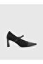 Ibbie Genuine Leather Fabric Women's Black Heeled Shoes - 3